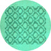 Round Oriental Turquoise Traditional Rug, abs2664turq