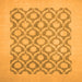 Square Machine Washable Oriental Orange Traditional Area Rugs, wshabs2664org