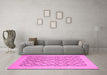 Machine Washable Oriental Pink Traditional Rug in a Living Room, wshabs2664pnk