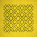 Square Machine Washable Oriental Yellow Traditional Rug, wshabs2664yw