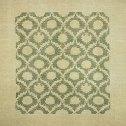 Square Machine Washable Abstract Brass Green Rug, wshabs2664