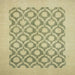 Square Machine Washable Abstract Brass Green Rug, wshabs2664