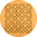 Round Machine Washable Oriental Orange Traditional Area Rugs, wshabs2664org