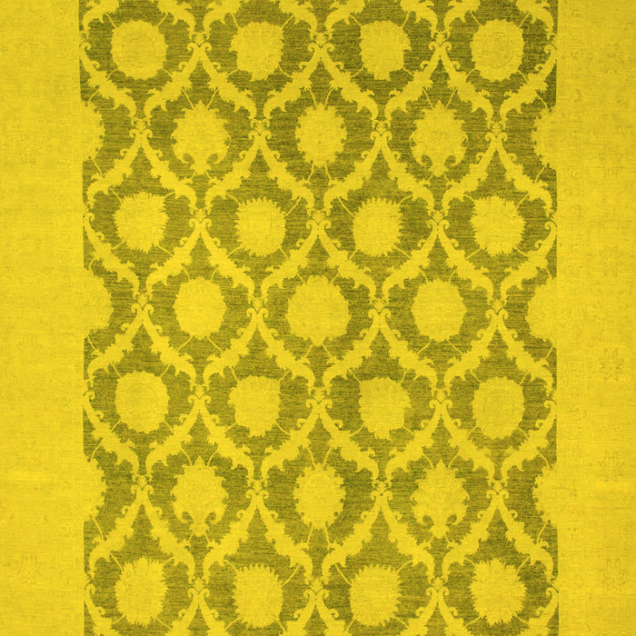 Machine Washable Oriental Yellow Traditional Rug, wshabs2664yw