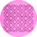 Round Oriental Pink Traditional Rug, abs2664pnk