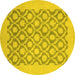 Round Oriental Yellow Traditional Rug, abs2664yw