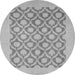 Round Machine Washable Oriental Gray Traditional Rug, wshabs2664gry