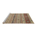 Sideview of Machine Washable Abstract Chestnut Brown Rug, wshabs2665