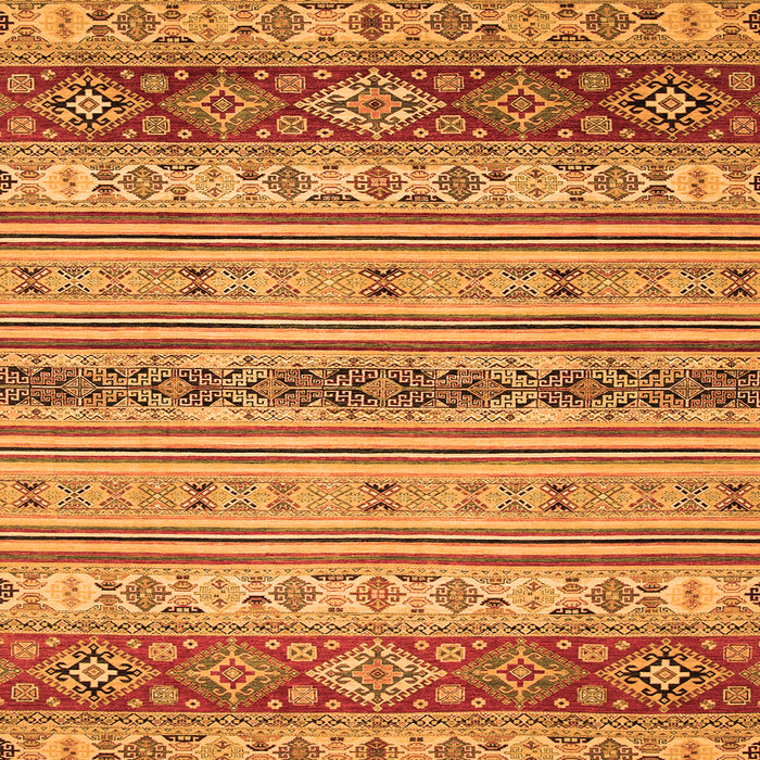 Square Machine Washable Abstract Orange Modern Area Rugs, wshabs2665org