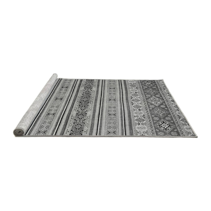 Sideview of Machine Washable Abstract Gray Modern Rug, wshabs2665gry