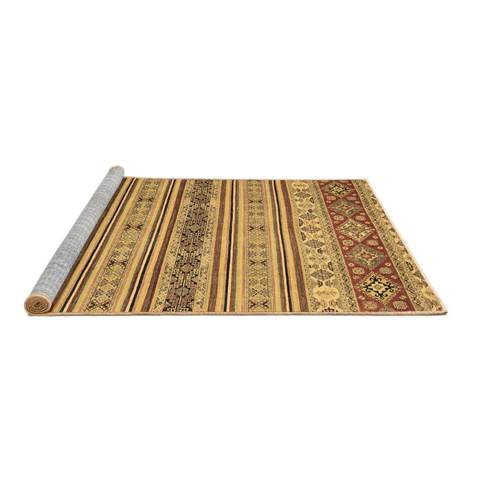 Sideview of Machine Washable Abstract Brown Modern Rug, wshabs2665brn