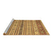 Sideview of Machine Washable Abstract Brown Modern Rug, wshabs2665brn