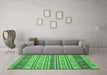 Machine Washable Abstract Emerald Green Modern Area Rugs in a Living Room,, wshabs2665emgrn