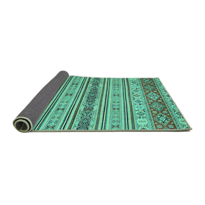 Sideview of Abstract Turquoise Modern Rug, abs2665turq