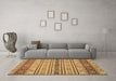 Machine Washable Abstract Brown Modern Rug in a Living Room,, wshabs2665brn