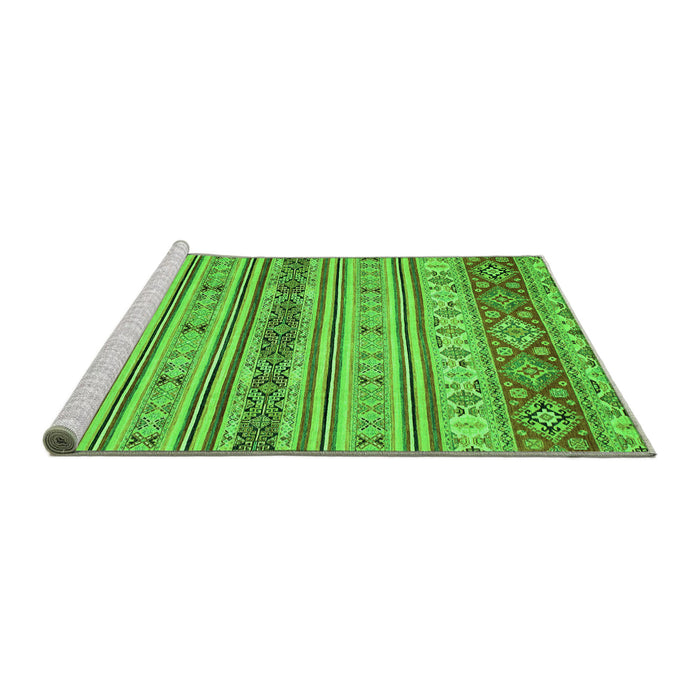 Sideview of Machine Washable Abstract Green Modern Area Rugs, wshabs2665grn