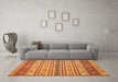 Machine Washable Abstract Orange Modern Area Rugs in a Living Room, wshabs2665org