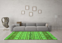 Machine Washable Abstract Green Modern Rug, wshabs2665grn