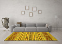 Machine Washable Abstract Yellow Modern Rug, wshabs2665yw