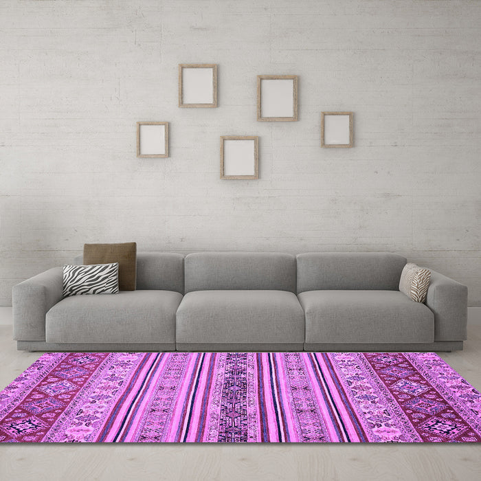 Machine Washable Abstract Purple Modern Area Rugs in a Living Room, wshabs2665pur