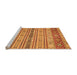 Sideview of Machine Washable Abstract Orange Modern Area Rugs, wshabs2665org