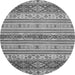 Round Machine Washable Abstract Gray Modern Rug, wshabs2665gry