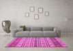 Machine Washable Abstract Pink Modern Rug in a Living Room, wshabs2665pnk