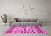 Machine Washable Abstract Pink Modern Rug, wshabs2665pnk