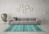 Machine Washable Abstract Light Blue Modern Rug, wshabs2665lblu