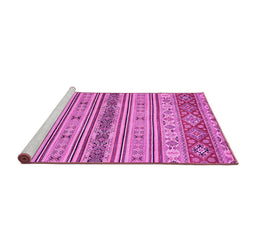 Sideview of Machine Washable Abstract Pink Modern Rug, wshabs2665pnk