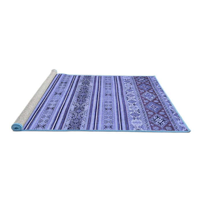 Sideview of Machine Washable Abstract Blue Modern Rug, wshabs2665blu