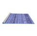 Sideview of Machine Washable Abstract Blue Modern Rug, wshabs2665blu