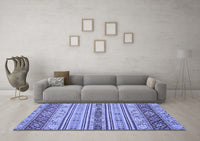 Machine Washable Abstract Blue Modern Rug, wshabs2665blu