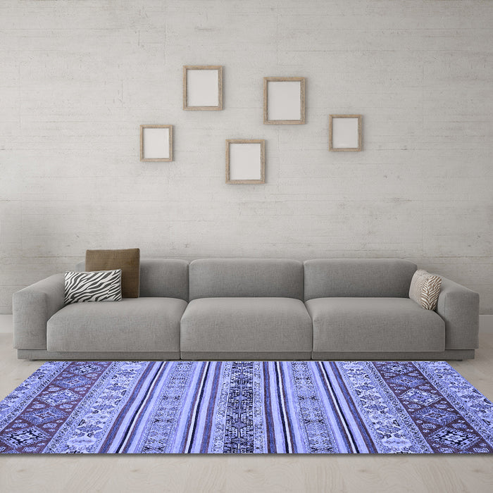 Machine Washable Abstract Blue Modern Rug in a Living Room, wshabs2665blu