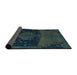 Sideview of Abstract Deep Teal Green Modern Rug, abs2666