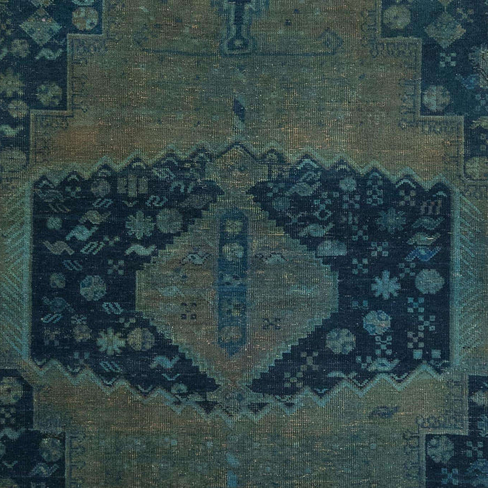 Machine Washable Abstract Deep Teal Green Rug, wshabs2666