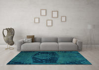 Machine Washable Abstract Light Blue Modern Rug, wshabs2666lblu