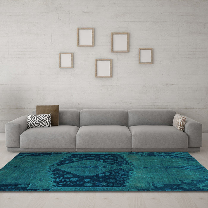 Machine Washable Abstract Light Blue Modern Rug in a Living Room, wshabs2666lblu