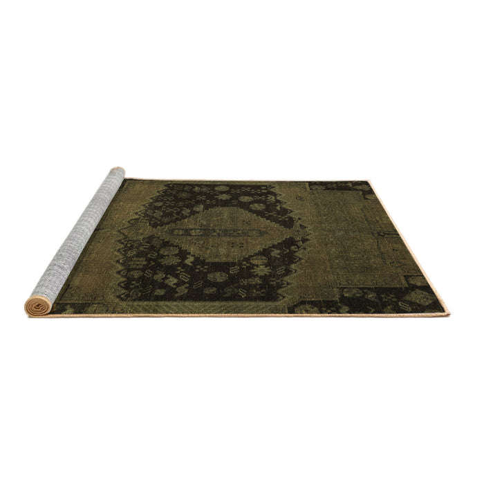 Sideview of Machine Washable Abstract Brown Modern Rug, wshabs2666brn