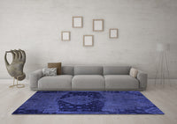 Machine Washable Abstract Blue Modern Rug, wshabs2666blu