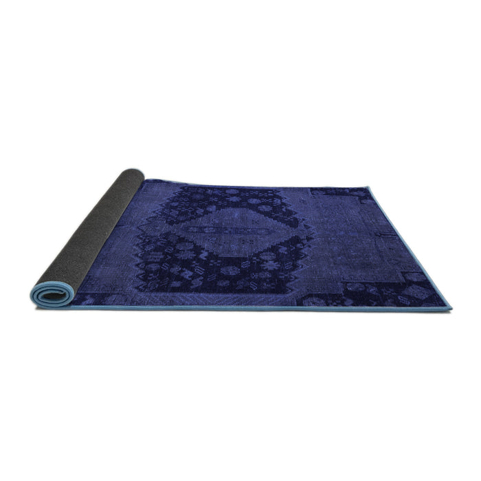 Sideview of Abstract Blue Modern Rug, abs2666blu