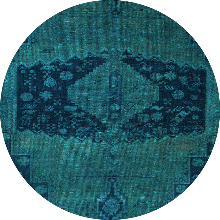 Round Machine Washable Abstract Light Blue Modern Rug, wshabs2666lblu
