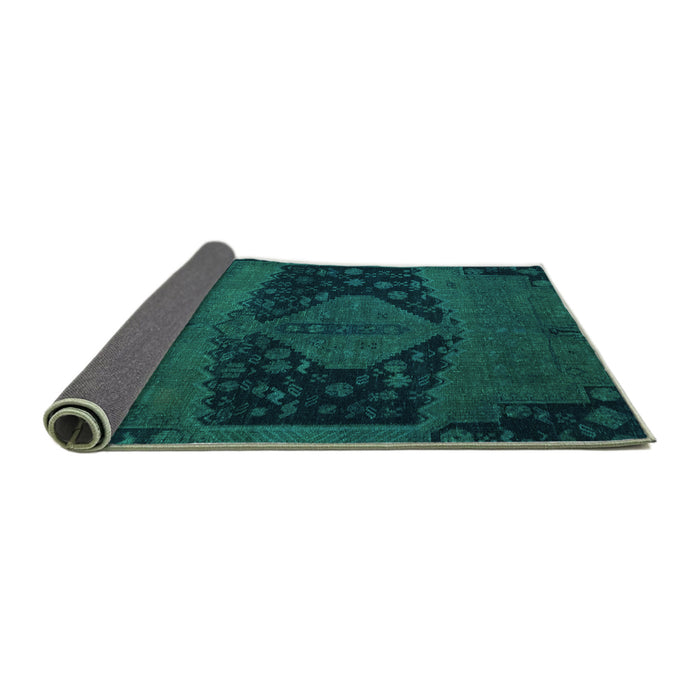 Sideview of Abstract Turquoise Modern Rug, abs2666turq