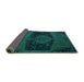 Sideview of Abstract Turquoise Modern Rug, abs2666turq