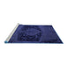 Sideview of Machine Washable Abstract Blue Modern Rug, wshabs2666blu