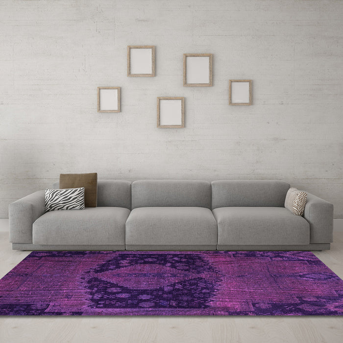 Machine Washable Abstract Pink Modern Rug in a Living Room, wshabs2666pnk