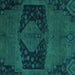 Square Abstract Turquoise Modern Rug, abs2666turq