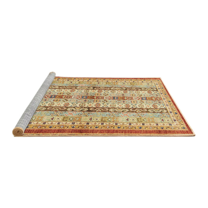 Sideview of Machine Washable Abstract Orange Rug, wshabs2667
