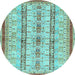 Round Abstract Light Blue Modern Rug, abs2667lblu