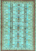 Machine Washable Abstract Light Blue Modern Rug, wshabs2667lblu